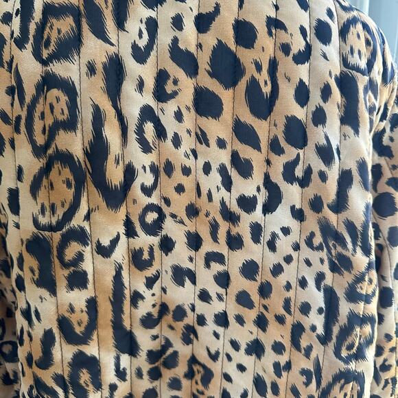Leopard Print Quilted Open Front Blazer Size L Morgan Cole - Picture 6 of 14